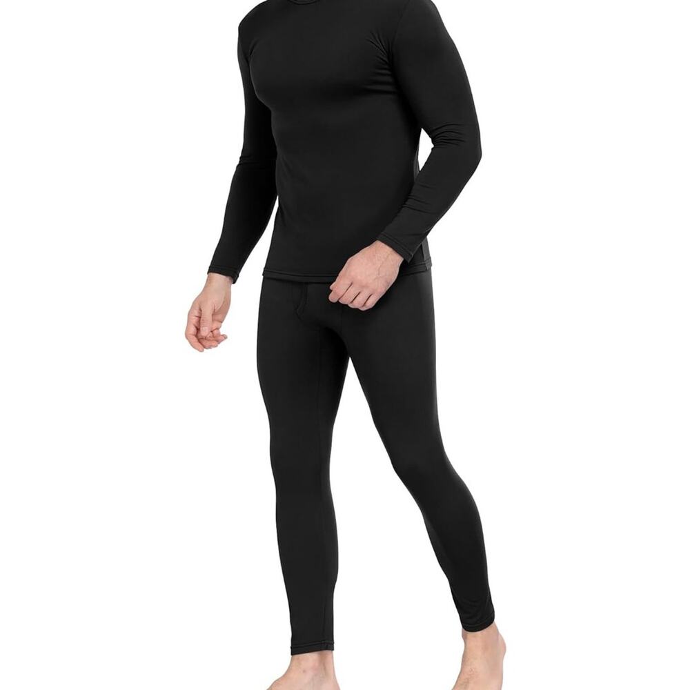 Weerti men's thermal underwear sets black and white new MED